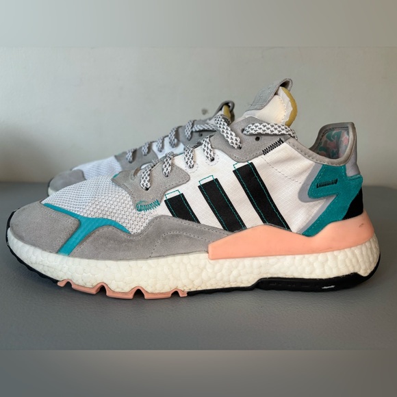 adidas Other - Adidas Men’s Nite Jogger White Hi-Res Aqua Size 12